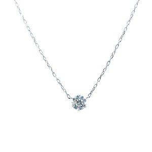 18k White Gold Minimal Diamond Necklace
